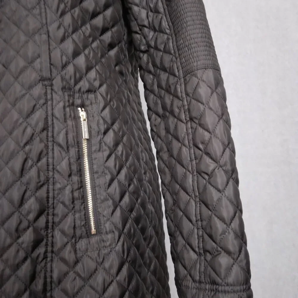 Michael Kors | Black Quilted Coat Snap/Zip | Size S - Picture 5 of 13